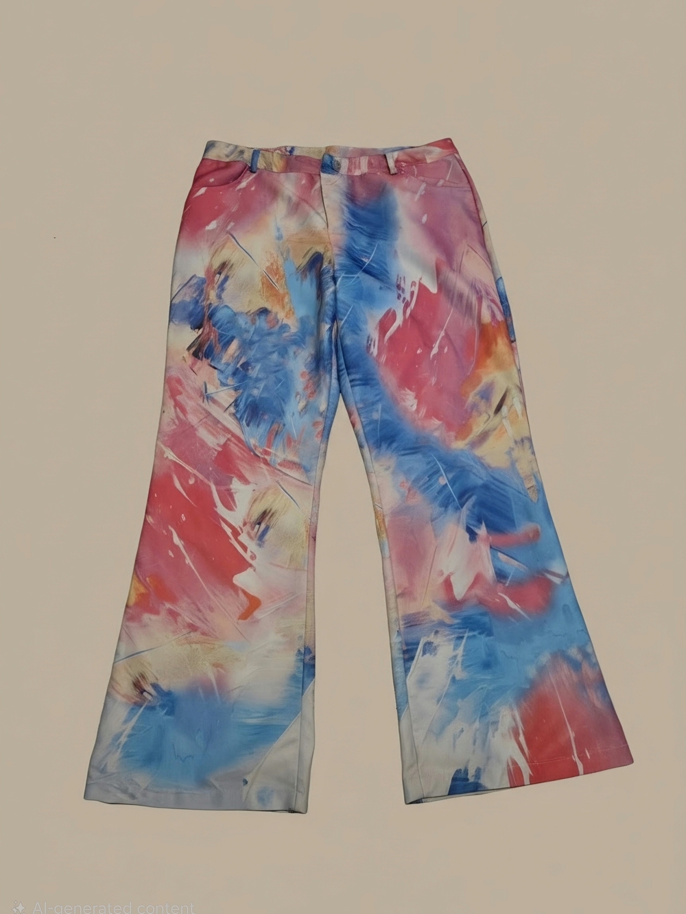 Women's Multicolor Abstract Print Flared Pants